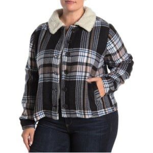 ‼️WINTER SALE‼️Susina Faux Shearling Collar Plaid Jacket, SIZE M NWOT